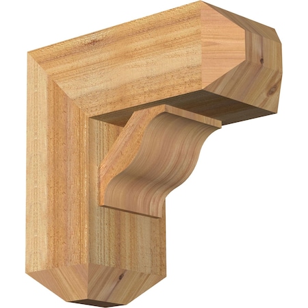 Ekena Millwork Funston Craftsman Rough Sawn Bracket w/ Offset Brace, Western Red Cedar, 8"W x 18"D x 18"H BKT0806X18X18FST04RWR